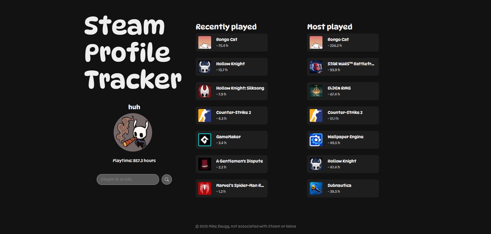 Steam Profil Tracker
